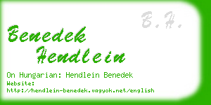 benedek hendlein business card